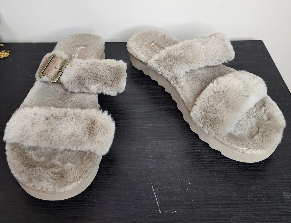 Koolaburra UGG Buckle Slide Sandals Furr ah Amphora Size 9 UGGS Slippers