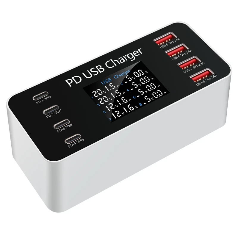 65W Multi USB C Charger QC3.0 Type C PD Fast Charging Station For iPhone Samsung - Image 3 of 4