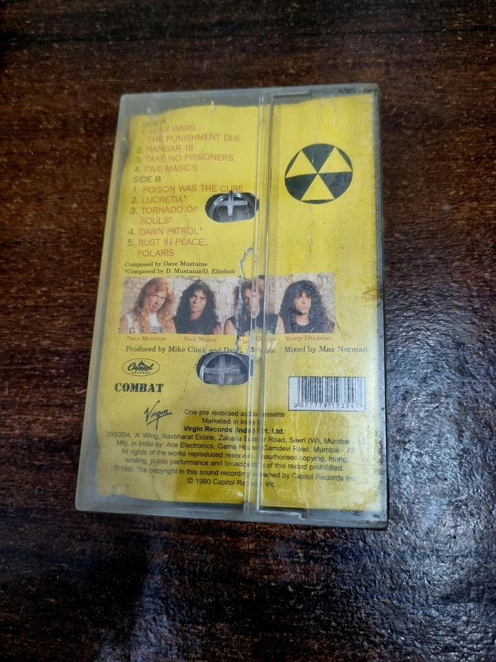 Megadeth Rust In Peace INDIA SEALED CASSETTE RARE - Image 3 of 3