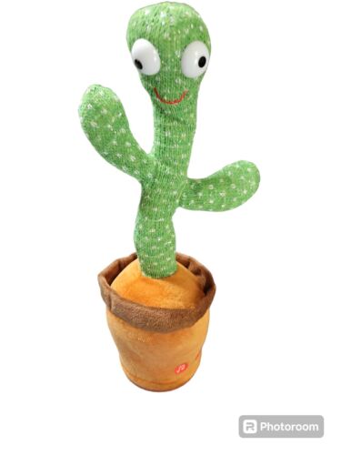 Musical Dancing Cactus Plush Toy Sings Records & Repeats What You Say Lights .e1