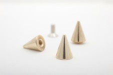 Bag of 20 Cone Spike 13mm Brass with screwback, leathercraft studsandspikes
