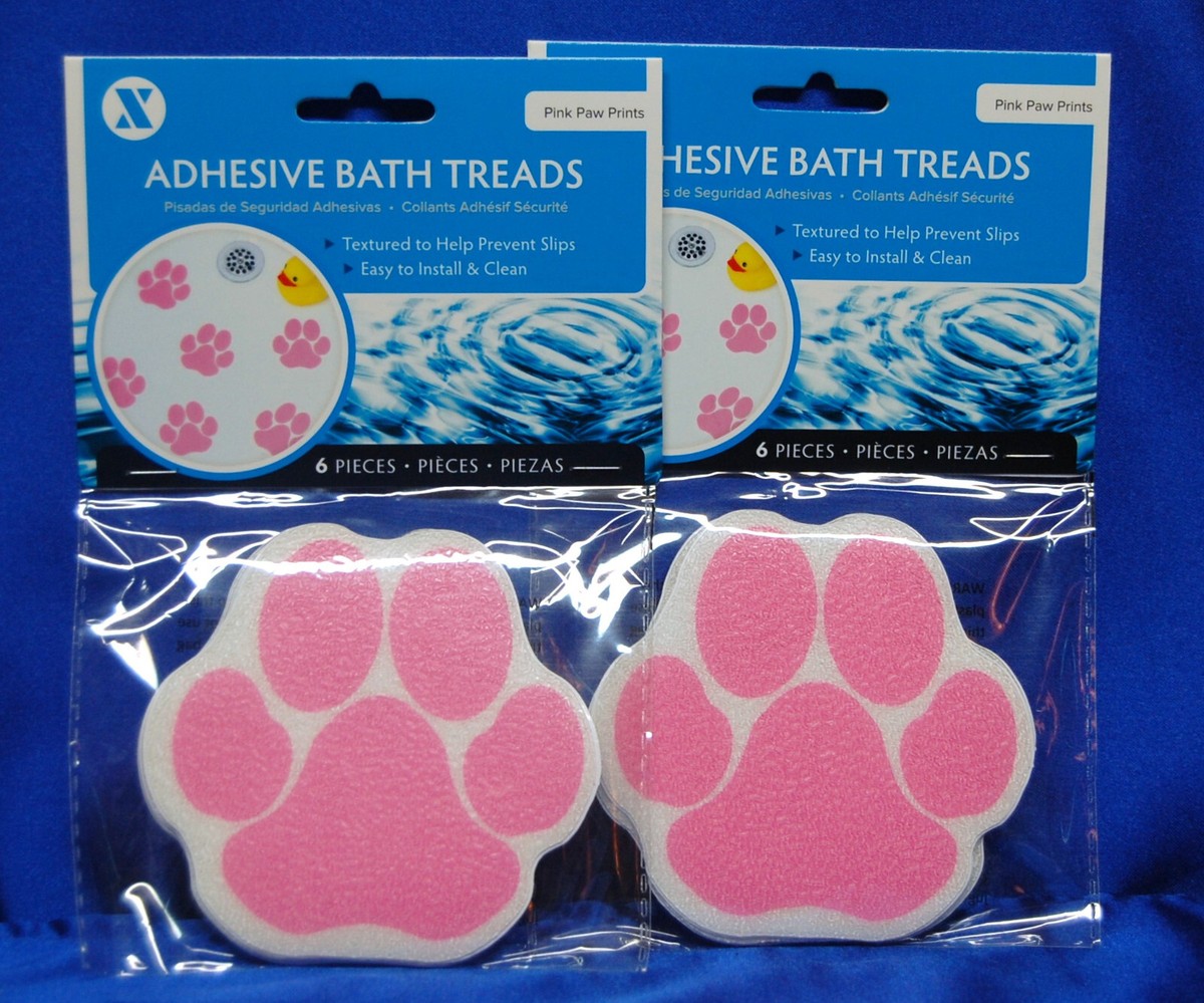 Pink Puppy Paws Adhesive Bath Tub Treads Pink Dog Paws Textured