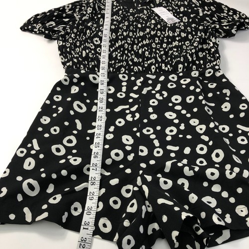 NEW French Connection Black & White Crepe Plisse Summer Playsuit 12 EUR Medium - Picture 12 of 15