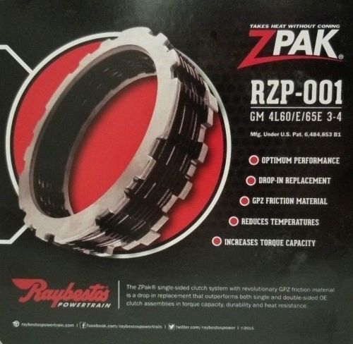 RAYBESTOS ZPak™ Z-Pak Pack RZP-001 TH700R4 TH700 700 4L60E RAYBESTOS ZPak™ Z-Pak Pack RZP-001 TH700R4 TH700 700 4L60E