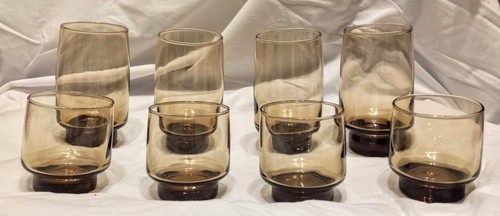 B#142 Vintage "Tawny Accent" by Libbey Glass Co. 16oz Flat Tumbler & Old Fashion - Picture 5 of 5