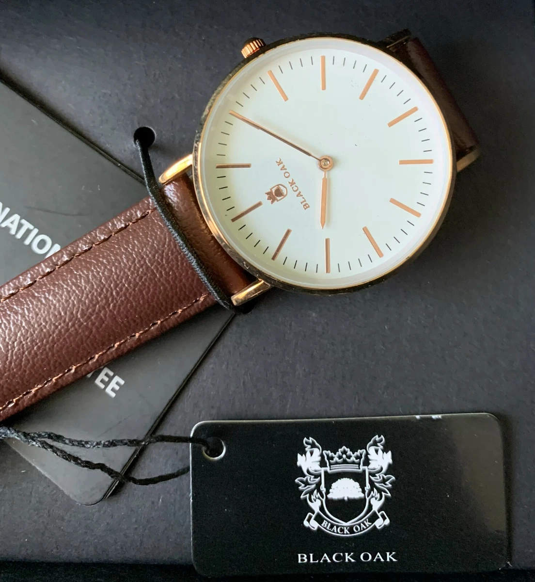 NEW Black Oak Wristwatches Unisex Adult watch Leahter Bracelet