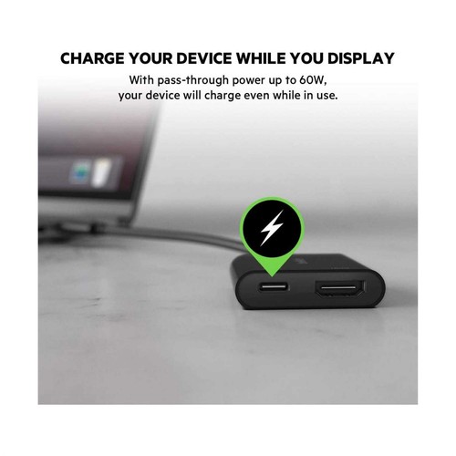 BELKIN CONNECT USB-C TO HDMI + CHARGE ADAPPTER 60W PD 4K BLK *NEW#1* AVC002BTBK - 第 3/3 張圖片