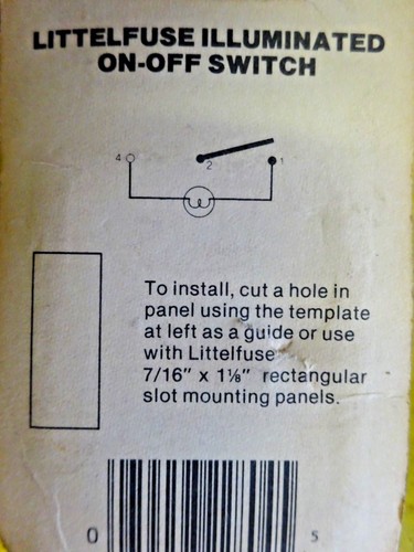 LittelFuse ON-OFF Iluminated Green Mini Rocker Switch 780804BP 4 PACK - Picture 4 of 4