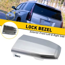 Chrome Front Door Handle Lock Cylinder Cover For 2015-2019 Cadillac Escalade EOA