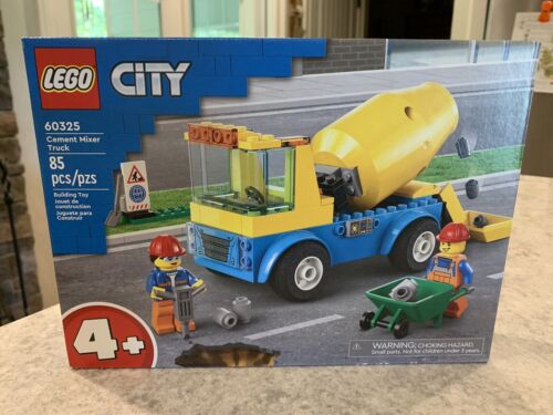 Lego 60325 City Cement Mixer Truck Toy Building Kit (85 Pieces) 2 minifigs NEW