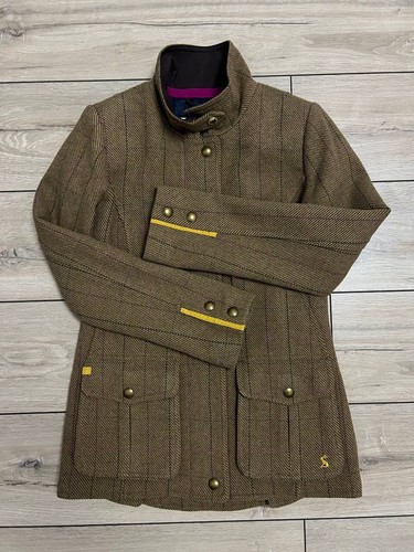 Women Joules Filed Coat Tweed Country Check Wool hunting EUR XS US 4 UK 8 riding - Picture 11 of 14