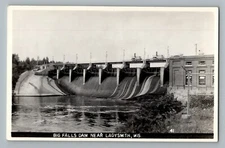 Ladysmith Wisconsin WI Big Falls Dam View Real Photo Postcard RPPC 1930-50