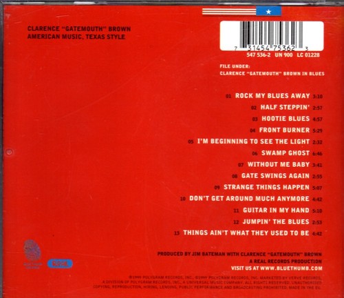 Clarence ''Gatemouth'' Brown American Music Texas Style - CD - Picture 3 of 3
