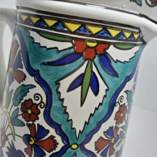 Signed Ceramic Studio Pottery Hand Painted Rhodish Motif Greece Pitcher VTG - Picture 11 of 12