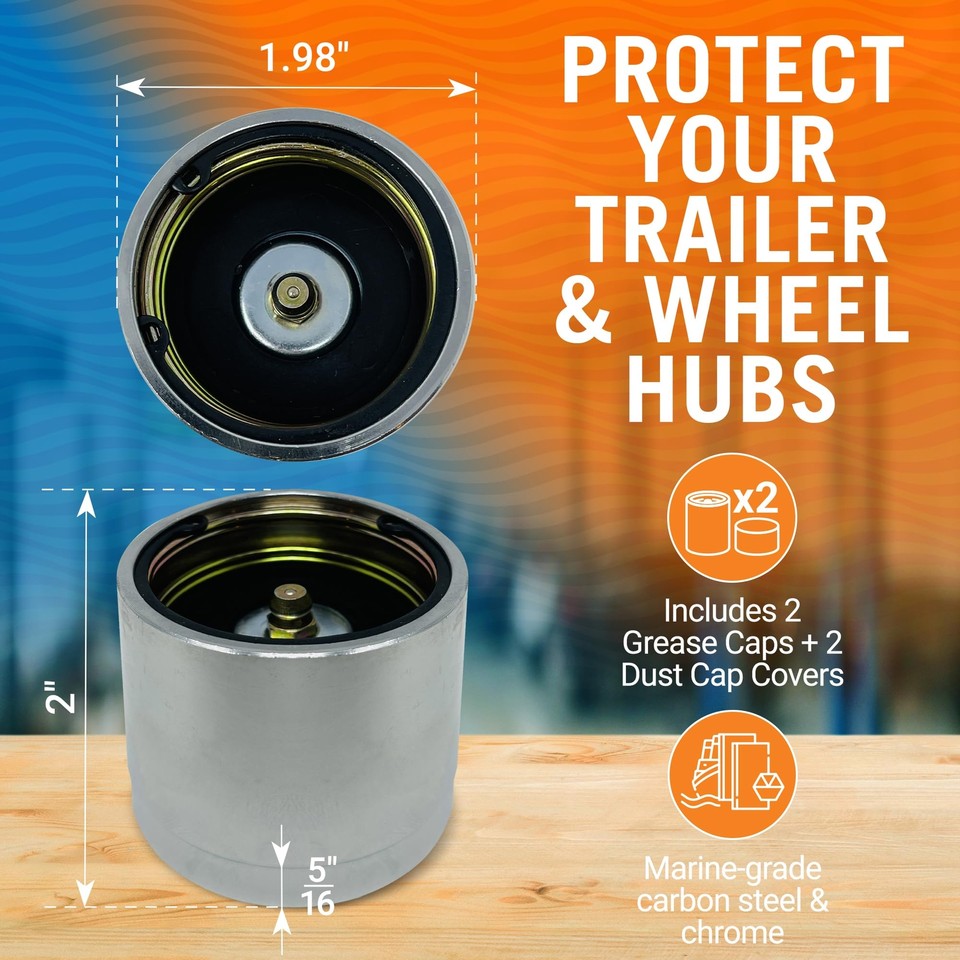 Boat Trailer Bearing Dust Cap Trailer Axle Grease Cap Trailer Grease Cap Covers eBay