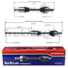 SurTrack Pair Set of 2 Front CV Axle Shafts For BMW E53 X5 2000-2006