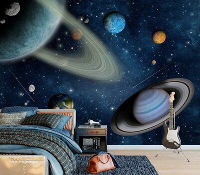 3D Colorful Planet G8667 Wallpaper Wall Murals Removable Self-adhesive Honey