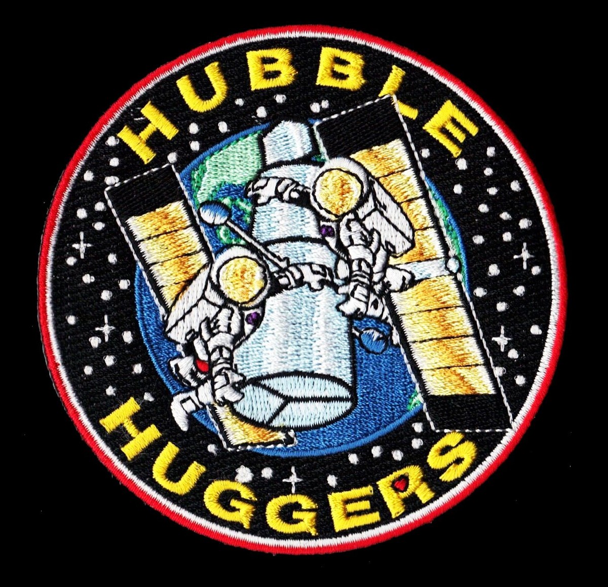 HUBBLE HUGGERS -NASA SHUTTLE EVA JPL TELESCOPE- ORIGINAL AB Emblem