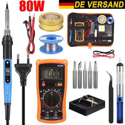 80W Lötkolben Set Lötset Lötstation Temperatur Einstellbar Soldering Iron Wire