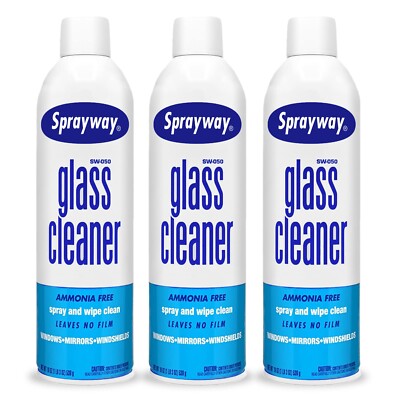 Sprayway SW050 Glass Cleaner Fast-Drying Streak-Free Shine 19 oz. (Pack of 3)