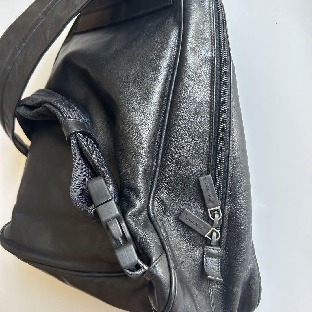 Miu Miu archive Nylon Leather Crossbody bag Black Unisex 90s Miu Miu archive Nylon Leather Crossbody bag Black Unisex 90s