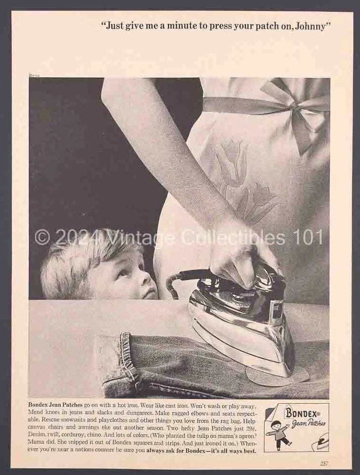 1962 Bondex Jean Patches Little Boy's Ripped Pants照片艺术装饰印花广告 — 第 2/4 张图片