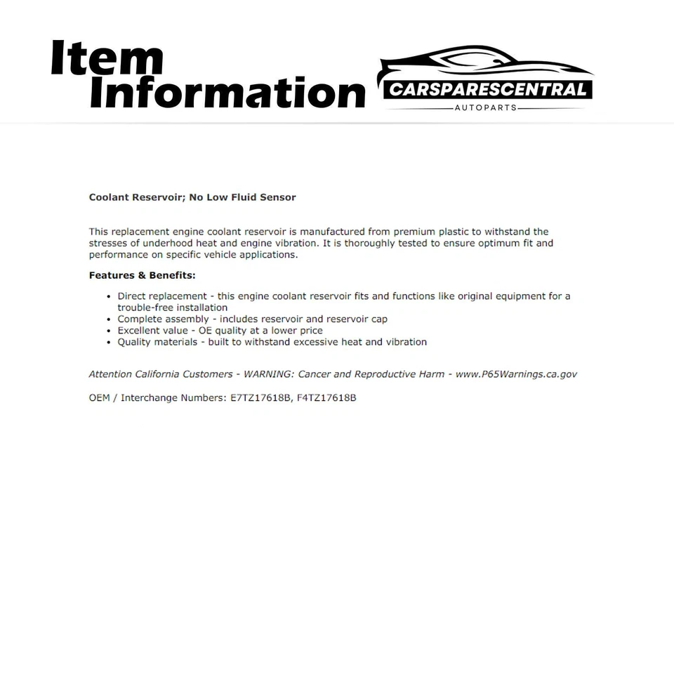 Depósito de refrigerante del motor delantero Dorman para Ford F-250 HD 1997 Foto 4 de 4