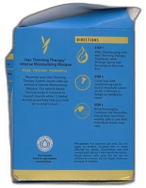 Интенсивная увлажняющая биотиновая маска Pura D'or Hair Thinning Therapy 1,2 унции 8 упаковок - Изображение 3 из 4