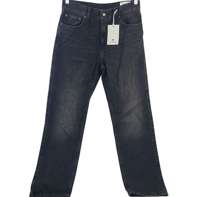 NWT Pull & Bear Straight Fit Washed Black Denim Jeans Size 31 USA
