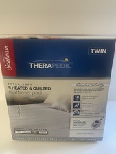 Sunbeam Therapedic Quilted  Heated Mattress Pad - Twin Size, White, New In Box