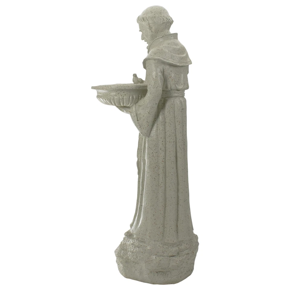 Northlight St. Francis of Assisi Speckle Gray Bird Feeder Outdoor Garden Statue - Image 4 of 4