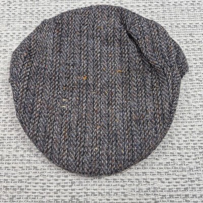 Vintage Mucros Hat Flat Cap Fitted Mens 7 1/4 Gray Wool Tweed Handwoven Ireland