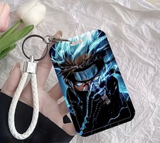 Multicolor Anime Cartoon Men's ID Badge Holder with Key Ring Kakashi Luffy