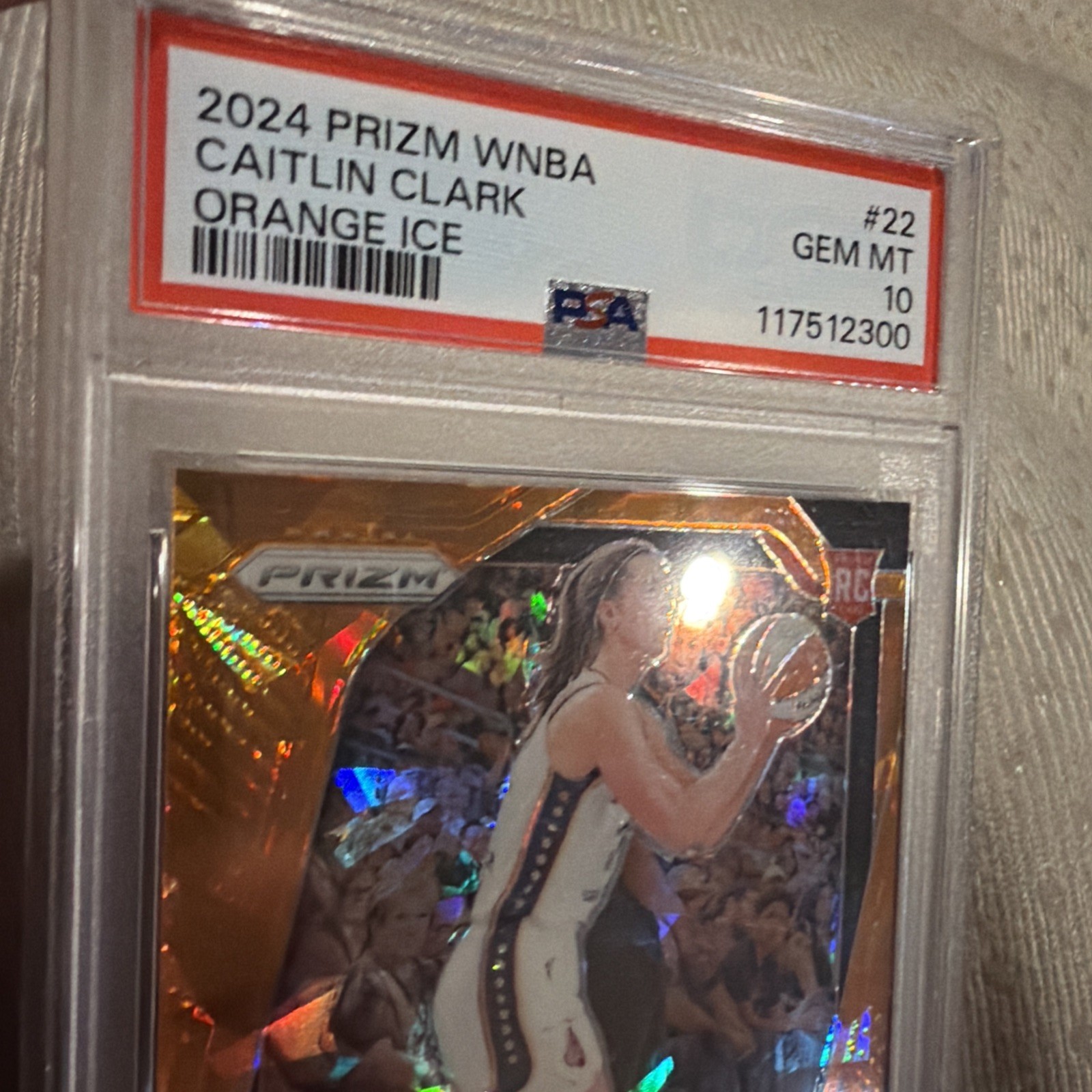 2024 PANINI PRIZM WNBA ORANGE ICE #22 - CAITLIN CLARK - ROOKIE RC PSA 10 GEM MT  view 6