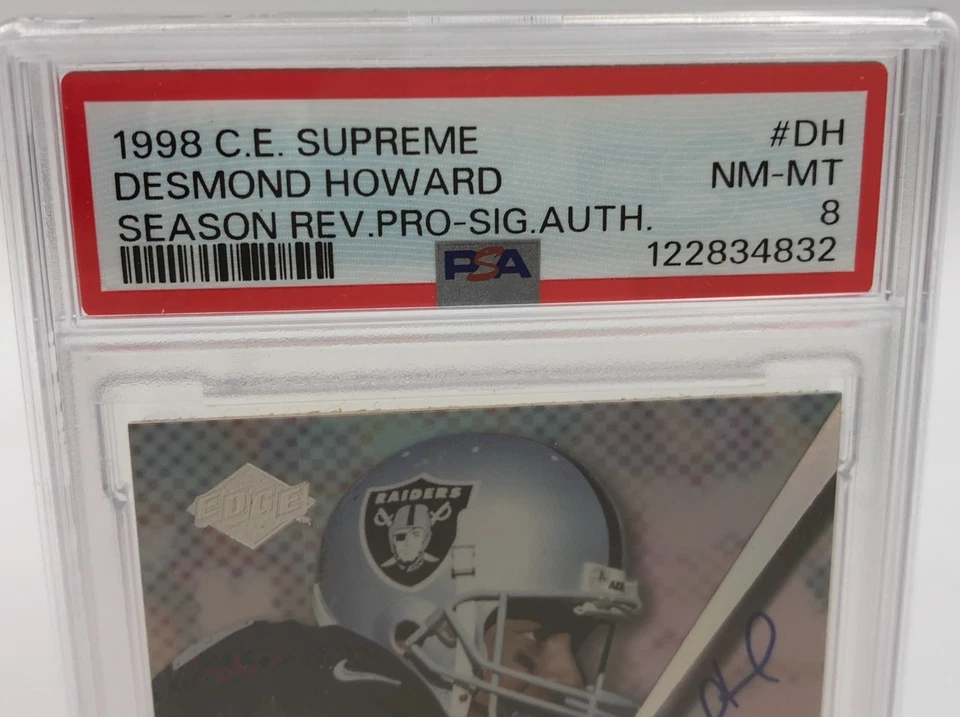 DESMOND HOWARD AUTO 1998 C.E. SUPREME Signed RARE/50 Michigan RAIDERS PSA 8 - Image 2 of 4