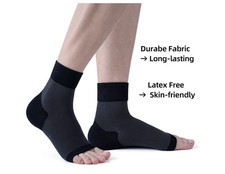 Ankle Compression Sleeve Cushioned Heel  Firm Support 6 Pairs Size M