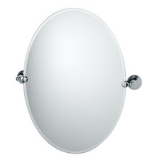 Gatco GC4359 19-1/2" W x 26-1/2" H Oval Frameless Bathroom Wall - Chrome