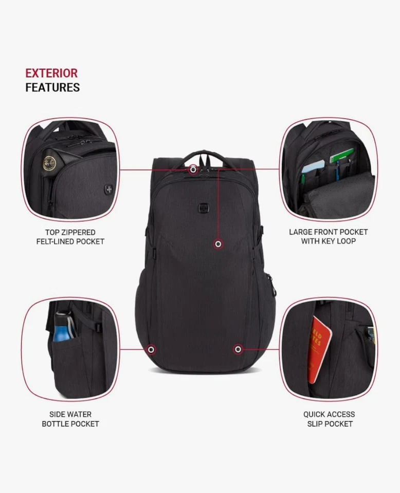 SwissGear VersaMax, Charcoal Heather, 18-Inch - Image 4 of 4