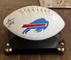 Buffalo Bills Autographed Thurman Thomas Logo Football - Fanatics With Case COA