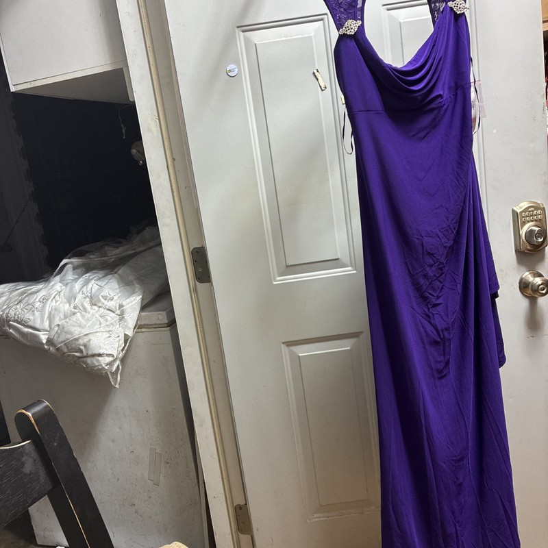 R&M Richards Seafoam Dress Size 10 Purple with Rhinestone accents 