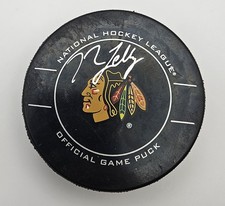 Nick Leddy Signed Auto Game Model Puck Guaranteed TPA Chicago Blackhawks