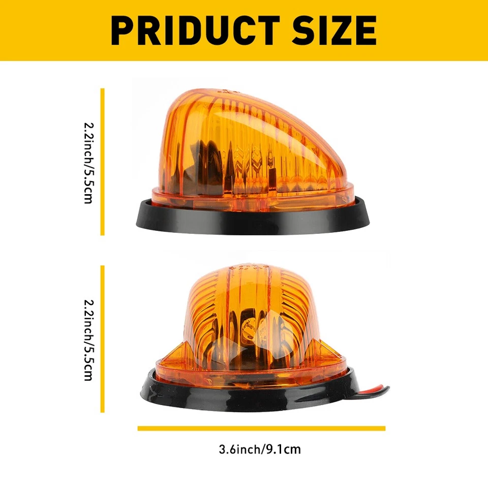 5 件装适用于 73 - 87 雪佛兰 GMC C/K 系列车顶驾驶室灯琥珀色标记 + 5 LED V — 第 2/4 张图片