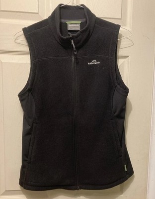 Kathmandu Altica200 Womens Fleece Vest Size 12 Black Full Zip Outdoor Hiking