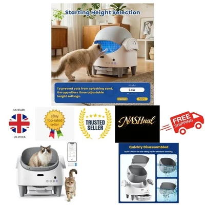 Automatische Katzentoilette Mit App-Steuerung Und Höhenverstellbar Weiß - Bild 1 von 4