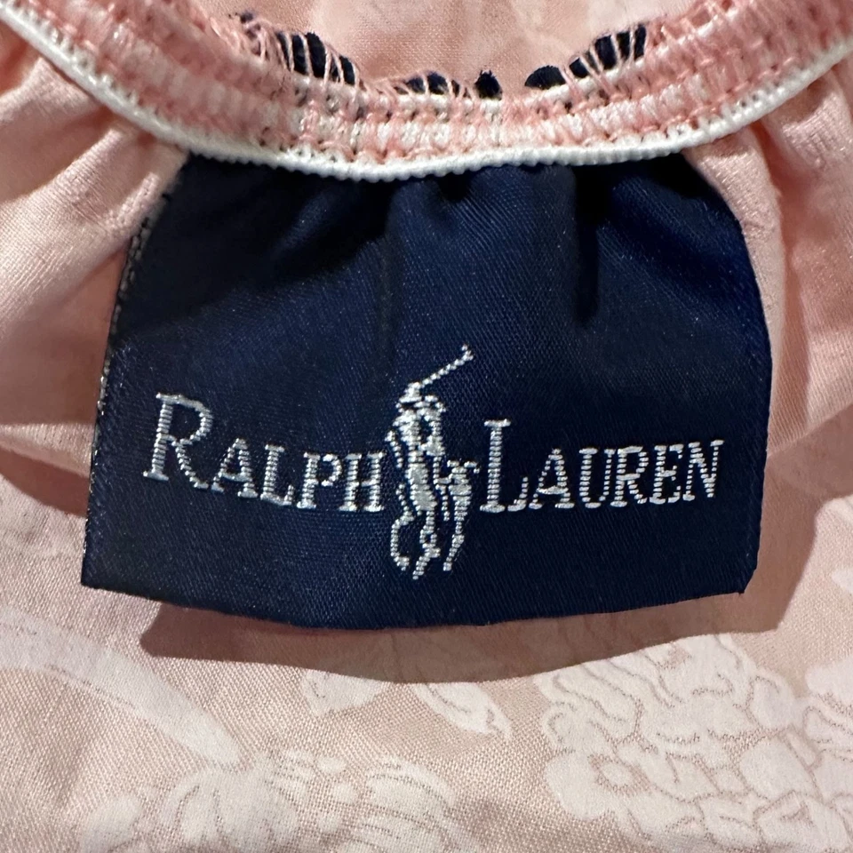 Sábana bajera vintage Ralph Lauren Avery damasco 2 fundas de almohada estándar 3 piezas Foto 2 de 4