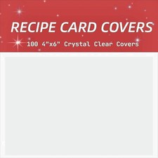 4x6 Recipe Cards Protectors,Recipe Card Sleeves 100 Count Recipe Cards Covers