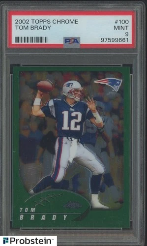 2002 Topps Chrome #100 Tom Brady New England Patriots PSA 9 MINT