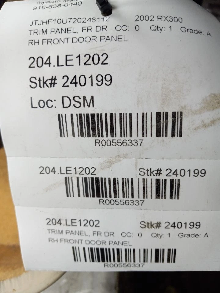 Lexus RX300 2002 panel puerta derecha pasajero delantero Foto 3 de 4