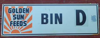 Vintage Golden Sun Feeds Bin D Sign