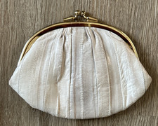 Vintage Soft EEL SKIN Small Money Double Coin Purse Kiss Lock Made Korea 6  x5  